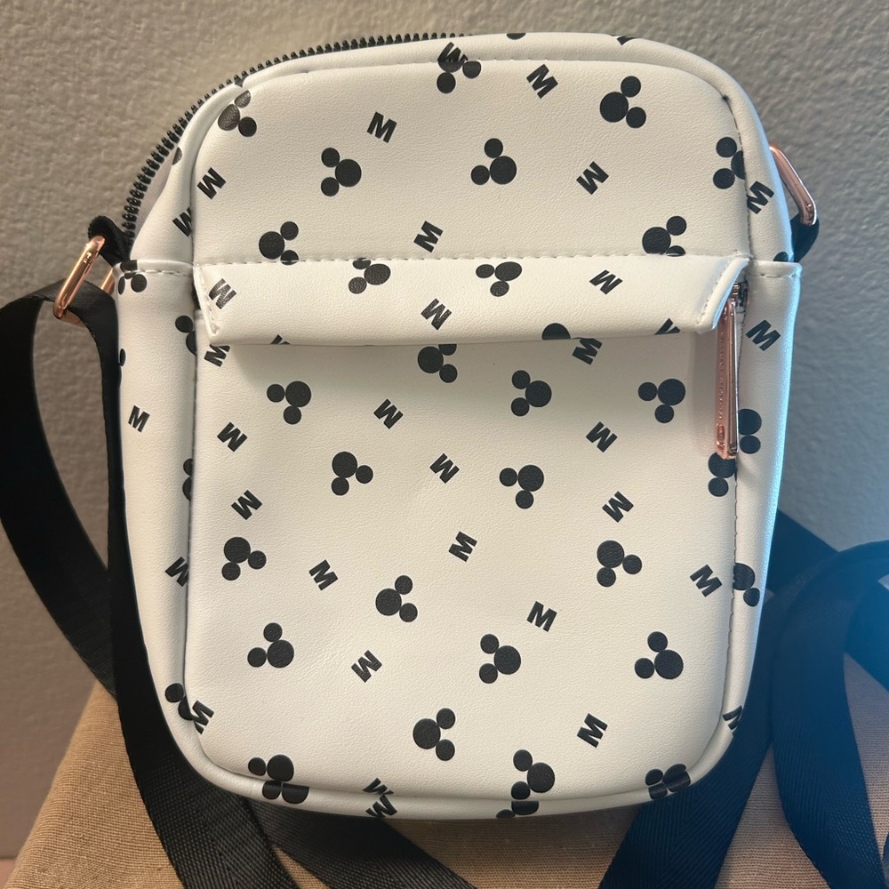 Buckle-Down Black and White Mickey Mouse Crossbody Bag